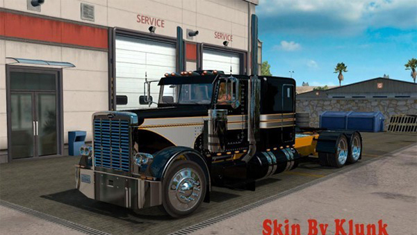 Peterbilt 389 Metallic Silver Black skin