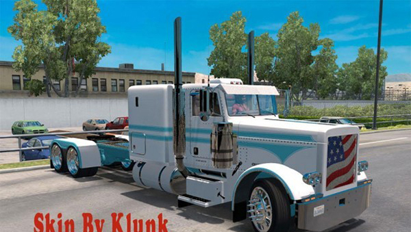 Peterbilt 389 White Blue skin